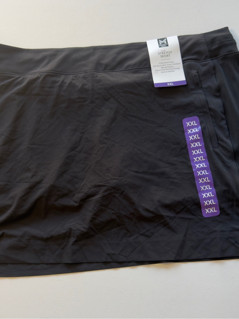NWT Women's Member's Mark Stretch Skort in Black Size XXL (D2)